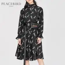 雪纺女女性印花连身裙