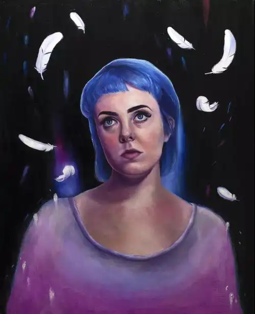 忧郁的冷色调,浓烈的笔触