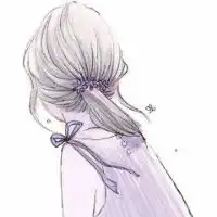 彩色铅笔画头像女生长发头像secretlove暗恋