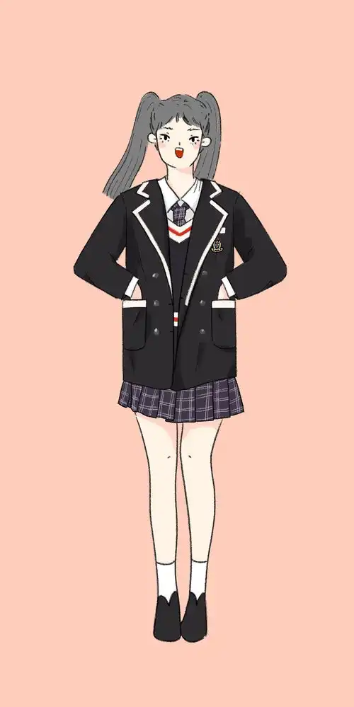一组jk制服女孩