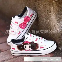 elov异路步祥bbgirl蜡笔小星手绘帆布鞋童鞋女鞋白色m005