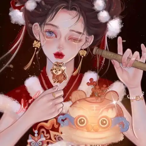 女生头像新春头像,虎年大吉