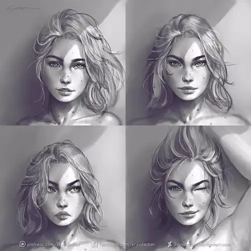 插画美图欧美写实系厚涂角色设计,热情洋溢的同时带有一丝性感