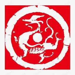 卡通红色头像女龙纹