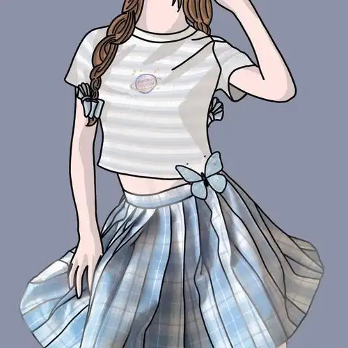 很仙的jk女生头像插画