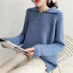网红毛衣女新款秋冬季韩版女装短款纯色高领扣子清新甜美针织衫女