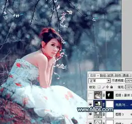 ps调出美女冷色调外景照
