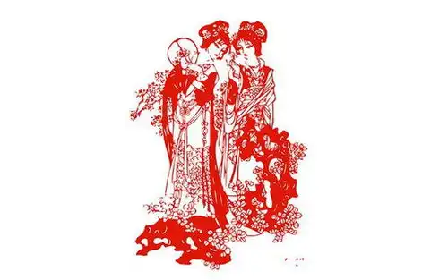 红色的蝴蝶剪纸图片