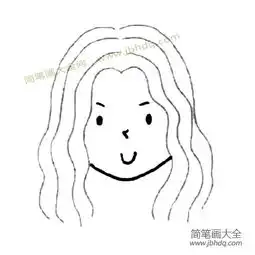 小女孩发型简笔画卷发