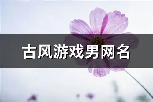 古风游戏男网名共183个