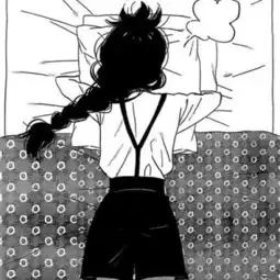 黑白qq头像卡通少女背影