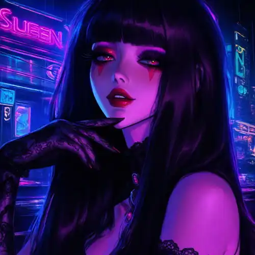 暗调的头像女twitch
