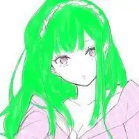美少女绿色头发头像微信头像图片大全