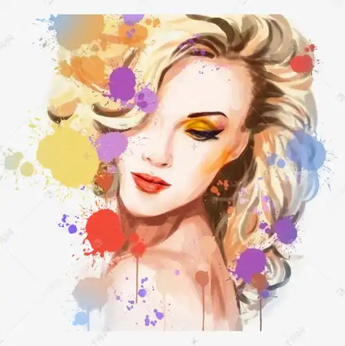 水彩手绘人物女人水彩飞溅图素材图片免费下载千库网