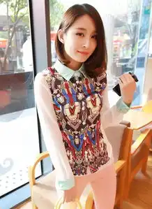 小清新唯美混搭雪纺衫暖春穿出时尚飘逸范