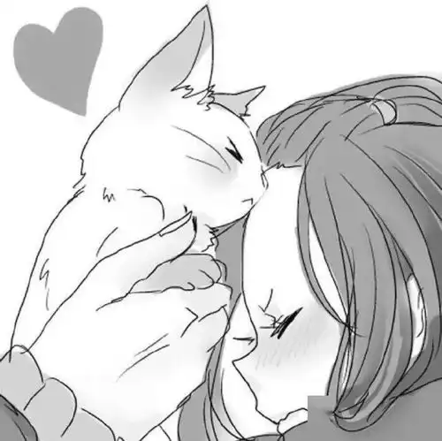 女生白色简约头像黑白