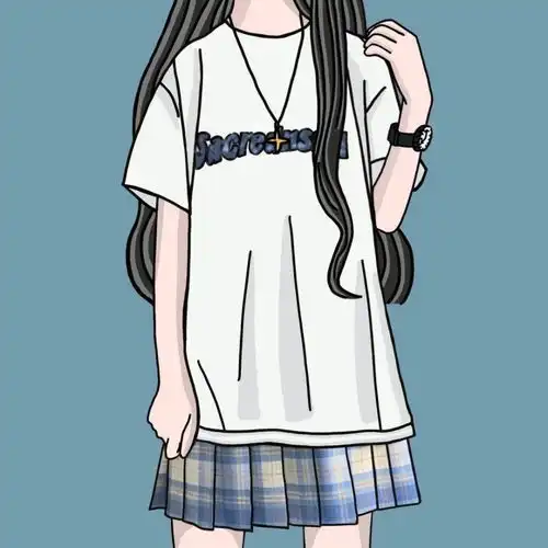 jk制服女生头像锁骨画动