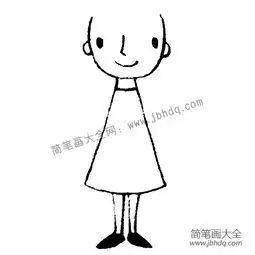 长头发小女孩简笔画教程