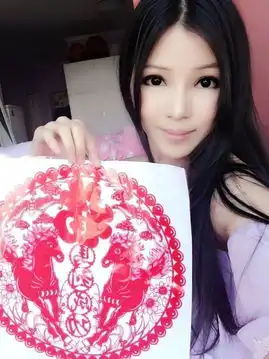 剪纸美女头像装进