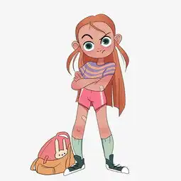 原创手绘搞怪女孩png格式图片素材其他格式下载动漫人物大全