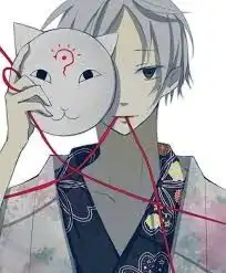 二次元戴狐狸面具头像