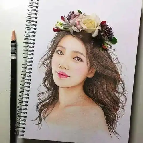 一组手绘彩铅美女,临摹起来吧