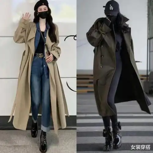 韩国女生太会穿,首尔街拍上演风衣大秀,妆容精致穿出高级感