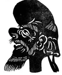 传统黑白男性人物头像剪纸画矢量素材下载1529909