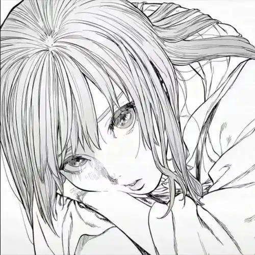 黑白女生动漫头像