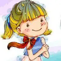 扎辫子女生头像卡通微信头像图片大全