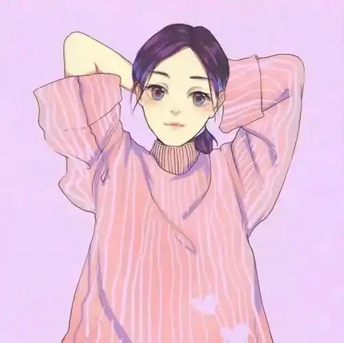 暗调的头像女粉红色