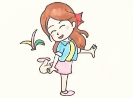 小女孩简笔画