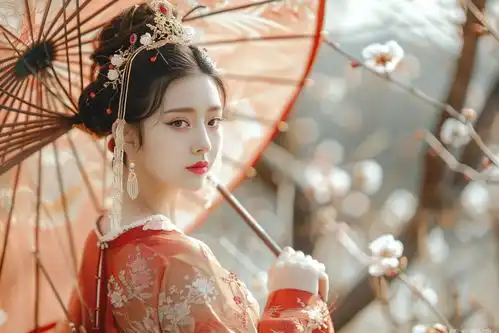 古风气质美女背影摄影图摄影图