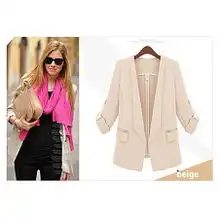 米白色西装长款