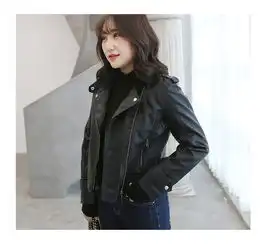 施悦名皮衣女2018秋冬欧美新款大码女装胖mm机车皮衣pu皮衣