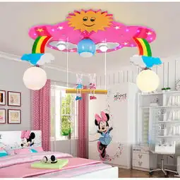 男女孩led儿童房吸顶灯创意个性简约护眼温馨卡通卧室灯彩虹吊灯
