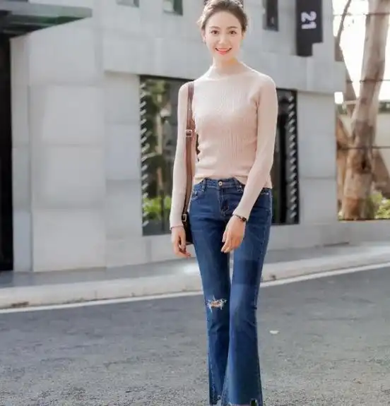 最新女生头像气质牛仔裤