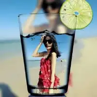 柠檬杯双影女生头像唯美画中画女生