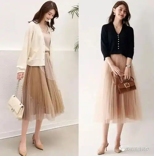 2021年春夏的季节,针织衫半身裙,优雅大方还有女人味