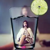 柠檬杯双影女生头像唯美画中画女生