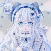 qq蓝色系女生头像
