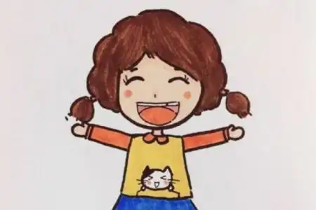 小女孩简笔画