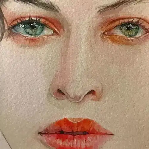 水彩肖像,好漂亮的美女姐姐,看一眼就爱上这画风...