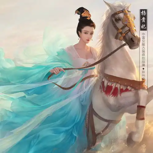 手绘古装杨贵妃图片