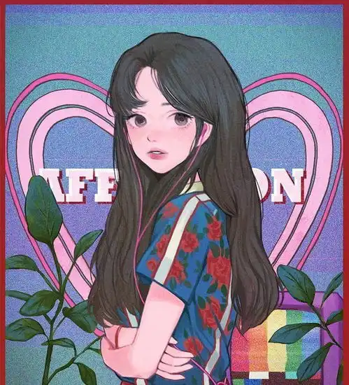 女孩头像极简文艺卡通