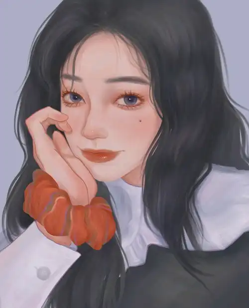 插画头像女生简约气质雪